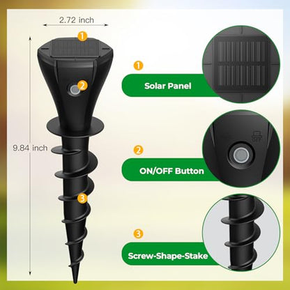 Solar Powered Mole Repellent for Lawns, 8 Pack Ultrasonic Vole Repeller Outdoor, IP 65 Waterproof Outdoor Ultrasonic Mole Deterrent Get Rid of Gopher Vole Skunk Groundhog in Garden Yard