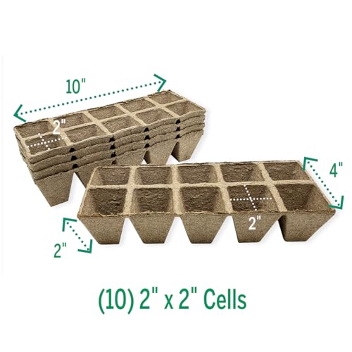 Jiffy Seed Starting Strips - Biodegradable, Plant Starter Pots, 10 Cell, 50 Strips - Peat - color: 50 Strips (500 Cells Total)