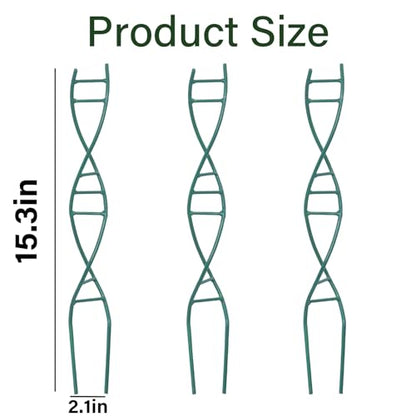 3PCS Indoor Plant Trellis for Potted Plants - Metal Houseplant Trellis - color: Green