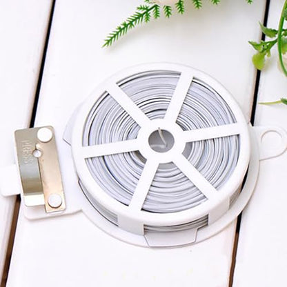 Twist Tie, 328 Feet (100m), white cable ties with Cutter, Garden Plant Ties Reusable, white Twist Ties for plants Gardening Tomatoes Tie garden ties for plants,garden twist ties flowers Climbing - color: White