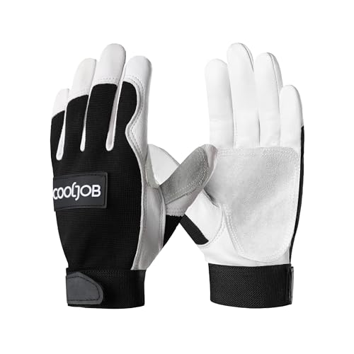 COOLJOB Thorn Proof Garden Work Gloves Men, Abrasion-resistant Palm, M-XL - size: Large