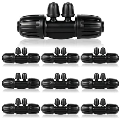 10 Pcs Barbed Tee 4-Way,1/2 to 1/4 Inch Tubing Irrigation Fittings - size: 10 Pcs 1/2 to 1/4 Inch Locked Barbed 4-Way