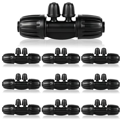 10 Pcs Barbed Tee 4-Way,1/2 to 1/4 Inch Tubing Irrigation Fittings - size: 10 Pcs 1/2 to 1/4 Inch Locked Barbed 4-Way