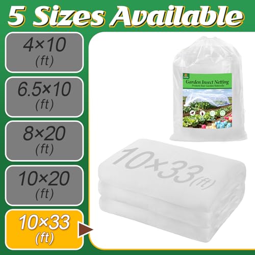 Alphatool 10x33ft Large Garden Netting, Ultra Fine Mesh Plant Covers - size: 10 x 33 ft