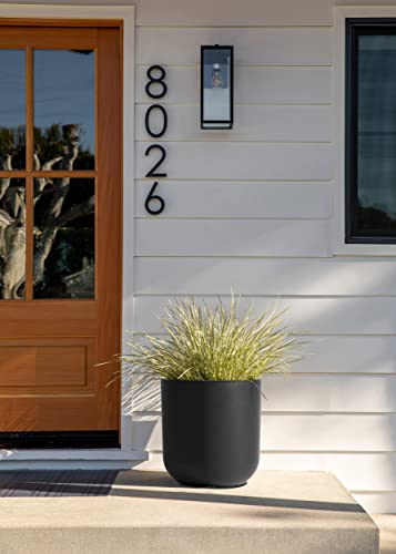 Veradek Mason Series Lima Planter - Large Round Outdoor Planter - color: Black, size: 15 inches - 2 Pack