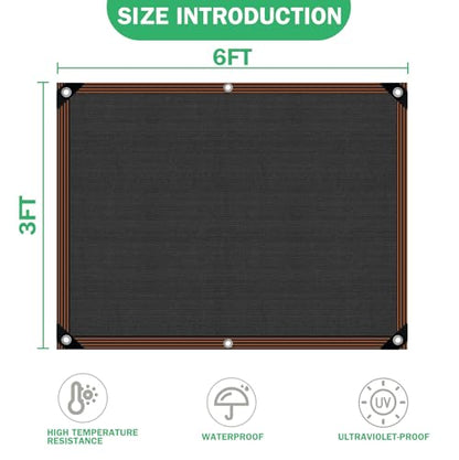 Shade Cloth for Garden Plants Greenhouse, 40-50% Sunblock Neting -for Outdoor Garden Lawn Plant Sun Shade Cloths for Kennel Chicken Coop Easier to Hang Net Cover - size: 3'x6'