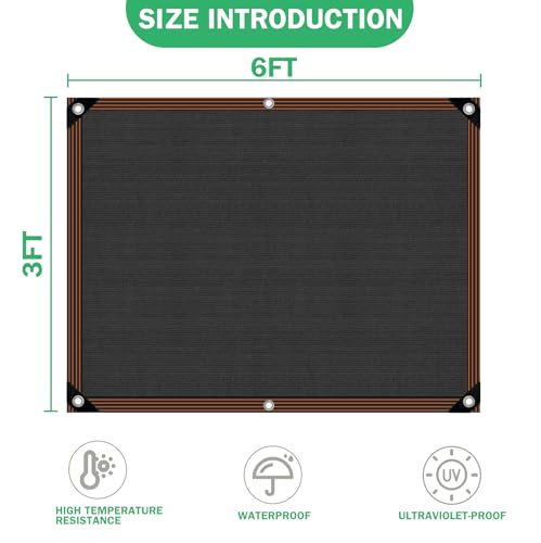 Shade Cloth for Garden Plants Greenhouse, 40-50% Sunblock Neting -for Outdoor Garden Lawn Plant Sun Shade Cloths for Kennel Chicken Coop Easier to Hang Net Cover - size: 3'x6'
