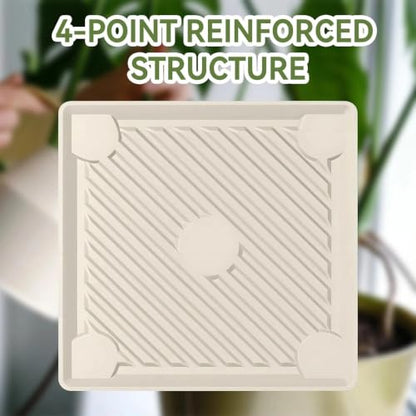 13.3" SquarePlant Caddy Beige with Hidden Wheels & Garden Tools Set - size: 13.38 Inch - Beige (2 Pcs)