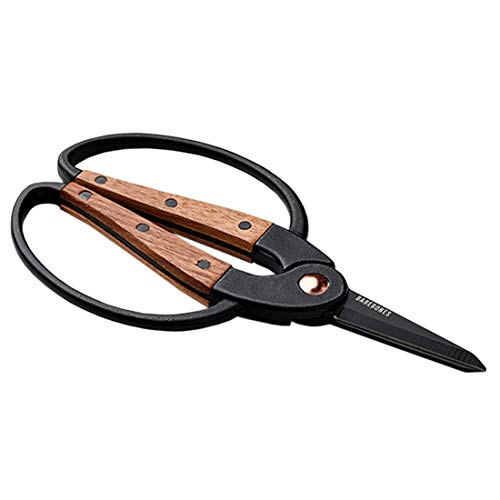 Barebones Garden Scissors - Walnut Scissors - Garden Supplies and Indoor Plant Accessories - Plant Shears with Wide Handles - Comfortable Fit Trimming Shears (Small) - color: Small Garden Scissors