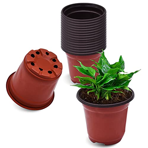 WFLNHB 100 Pack 3.5 Inch Nursery Pots Plastic Plant Pots Flexible Seedling Pot for Indoor and Outdoor Use - size: 3.5x3.1 In
