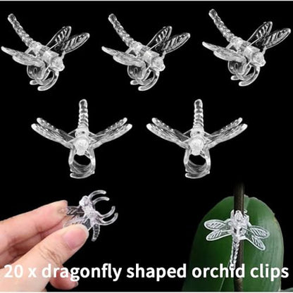 80 Pcs Orchid Clips Butterfly Dragonfly Shaped Plant Clips Flower Plant Support Clip for Garden Vine Stem Plants Climbing Clasp Plant Orchid Clip, Transparent, 3 Styles