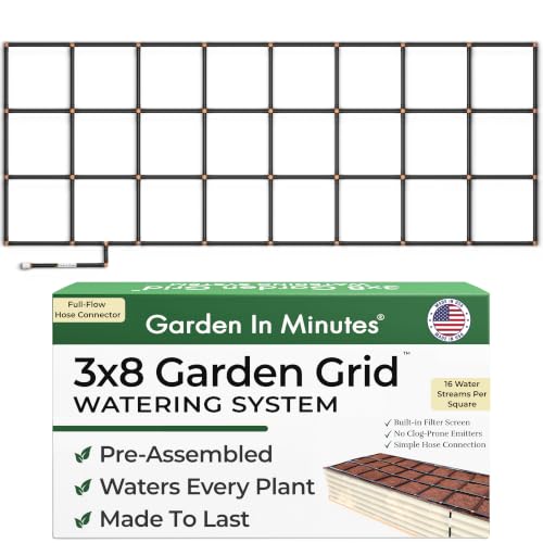 Garden Grid 3x8 | Garden Irrigation Kit for Raised Beds | Pre-Assembled - size: 3x8, style: Standard