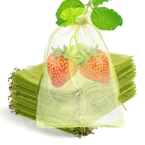 50 Pcs Fruit Protection Bags, 4×6 in Mesh Cover Nets for Tree, Green - color: Green, size: 4×6 in
