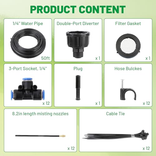 Drip Irrigation System 50FT 1/4" 2026-Upgrade Garden Sprinkler Kit - size: 50FT
