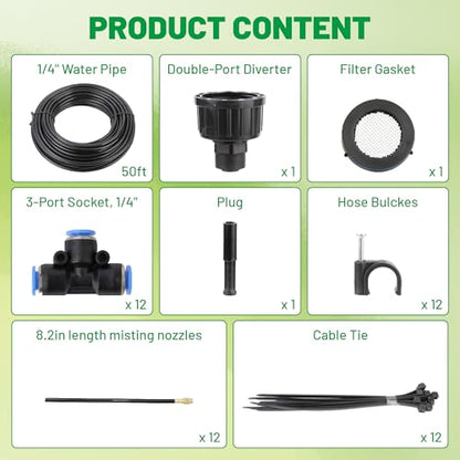 Drip Irrigation System 50FT 1/4" 2026-Upgrade Garden Sprinkler Kit - size: 50FT