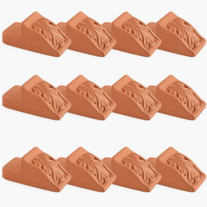 LemonRoad 12 Set Terra Cotta Cement Pot Feet for Outdoor Planters, Leaf - style: Leaf