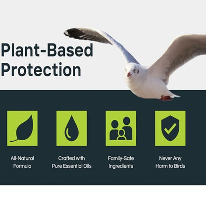Bird Repellent Spray (32 OZ) Deter Birds from Outdoor Surfaces, Garden Areas Deterrent Natural Woodpecker, Pigeon and More Natural