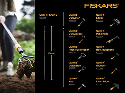 Fiskars Star Tiller, Tool Head, Width: 17 cm, Steel, Black/Orange, QuikFit, 1000689 - style: Spiker