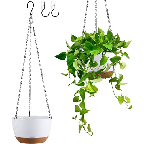 Set of 2-8 Inch Hanging Planters for Indoor Outdoor Plants - color: White, size: 8 Inch