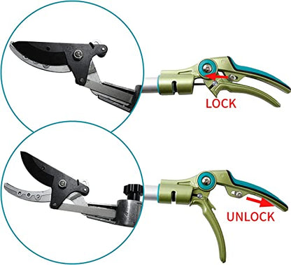 GARTOL Pruner for Garden, Cut Upto 1 Inch & Hold Telescopic Pole Pruner, Fruit Picker with Rotating Blade Head, Lightweight Aluminum Extendable Handle for Tree Branch Cutter, 6.23-10.5 FT, Silver - size: 6.23-10.5 FT