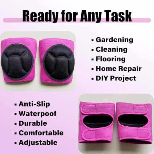 Womens Knee Pads for Kneeling on Floors, Soft EVA Foam Kneepads, Pink L - color: Pink, size: Large