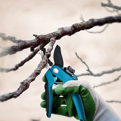 Nevlers 8" Blue Anvil Pruning Shears Heavy Duty Branch Cutter w/8mm Cut Cap - color: Blue, size: Anvil