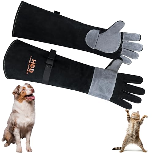 Animal Handing Gloves- Bite Proof, Puncture & Scratch Resistant for Safe Handling, Garden Gloves - color: Grey, size: 24-inches