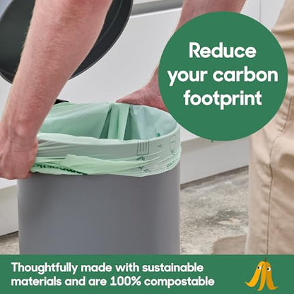 Compostic Compostable Trash Bags, 3 Gallon Small Bathroom & Office (100 Count) Bulk Pack — Extra Strong, Home Compostable, Plant-Based, Non-Toxic Garbage Bags - size: 100 Count (Pack of 1), style: Small 3 Gallon