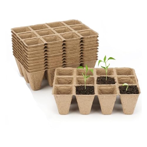 10 Pack Seedling Starter Trays - 120 Cells,Biodegradable Seed Starter Trays for Seedlings,Eco-Friendly Peat Pots - size: 10 Pack