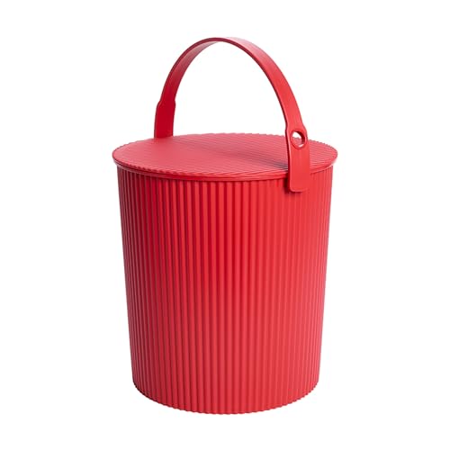 Hachiman Extra Large Bucket, 5.3 Gallon Heavy Duty Bucket with Lid & Handle - color: Red, size: Extra Large