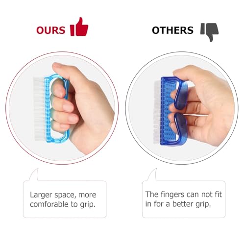 Larbois Handle Grip Nail Brush, Hand Fingernail Brush Cleaner Scrubbing Kit Pedicure for Toes and Nails Men Women (4 Pack) (Color-7) - color: Color-7