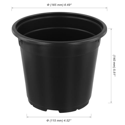 MOUYAT 30 Pcs 1 Gallon Nursery Pots for Plants, 6.5 inch Soft Flexible Plastic Plant Pots with Drainage Holes, Nursery Seedling Pots for Transplanting, Plantings, Black
