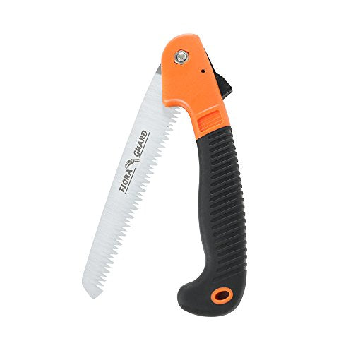 FLORA GUARD 7.7-Inch Folding Hand Saw with 3 Sided Serrated Cutting Edge - color: Orange, size: 7.7 Inch