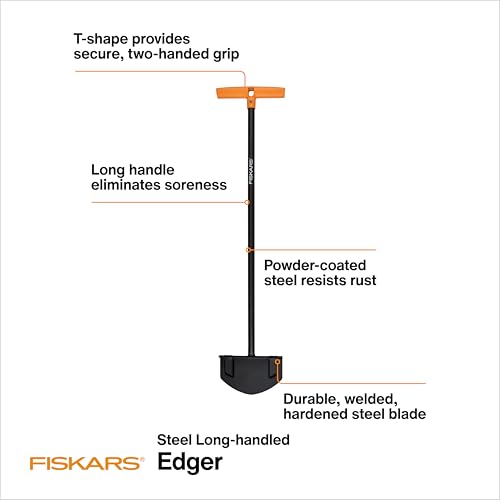 Fiskars 38" Manual Long-Handled Steel Edger, Garden & Lawn Tool - style: Edger