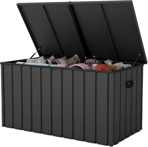 Patio Storage Box with Hydraulic Lid Support - color: Dark Gray - 54.30 X 29.80 X 33.90 Inch