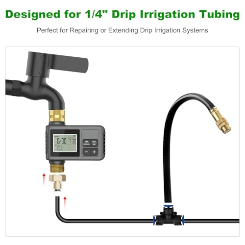 1/4 Inch Brass Drip Irrigation Connector, Barbed Brass Fitting for 1/4" Tubing, Leak-Resistant Adapter for Garden & Drip Irrigation Systems, 2 Pack - style: 1/4 Inch Brass Connector