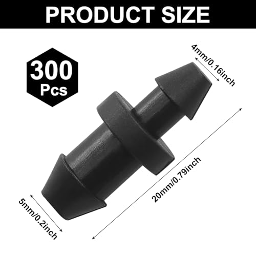 Murtenze 300 Pack Drip Irrigation Plugs, Black Goof Hole Plugs 1/4 Inch, Barbed Tubing End Plug for Home Garden Lawn Systems - size: Plug-300P
