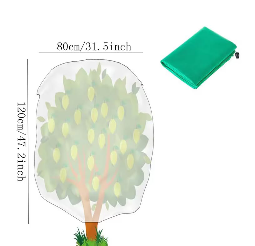 BADASS SHARKS Winter Plant Covers Protection Bag Non-Woven Shrub Against Cold Protecting Bags for Outdoor Garden Yard Plants Frost Pouches Tree Covers with Zipper Drawstring (31.5 * 47.2in-2PCS) - size: 31.5*47.2in-2PCS