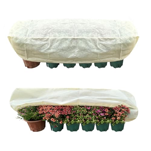 Plant Cover Freeze Protection, Winter Plant Covers, Plant Frost Cover, Tree Plant Freeze Protection Covers, Planter Plant Winter Frost Blanket with Zip Drawstring,2 Pack (68.9x17.7x15.7INCH) - size: 68.8*15.7*17.7（2-PACK)