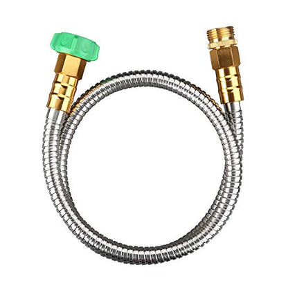 Beaulife 304 Stainless Steel Metal Garden Hose Connector 5 Feet Short Garden Water Hose Extension Extender, Drinking Water Hose Lead and BPA Free - size: 5ft
