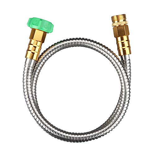 Beaulife 304 Stainless Steel Metal Garden Hose Connector 5 Feet Short Garden Water Hose Extension Extender, Drinking Water Hose Lead and BPA Free - size: 5ft