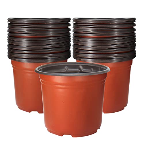 50 Pack 1 Gallon Plastic Plant Nursery Pots - size: 1 gallon--7.48inch(50pcs)