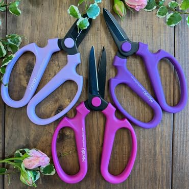 Garden Pruning Shears Scissors Set Of 3, Purple Meraki Garden Shears - style: Set of 3, Purple