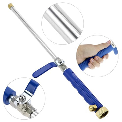 QWORK High Pressure Power Washer Wand, Water Hose Nozzle with 2 Spray Tips, Adjustable Watering Sprayer Cleaning Tool