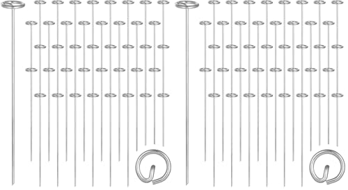 40 PCS Landscape Staples 8 inch, 8 Gauge Landscape Fabric Pins, Galvanized Circle Top Garden Stakes for Landscaping and SOD, Anti-Rust G-Shaped Weed Barrier Pins (Pack of 2) - size: 8"L x 1"W (Pack of 2)