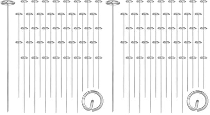 40 PCS Landscape Staples 8 inch, 8 Gauge Landscape Fabric Pins, Galvanized Circle Top Garden Stakes for Landscaping and SOD, Anti-Rust G-Shaped Weed Barrier Pins (Pack of 2) - size: 8"L x 1"W (Pack of 2)