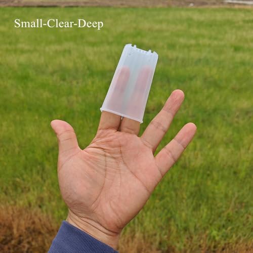 60 Pack 1.95 Inch Tiny Clear Plastic Square Nursery and Seedling Pot, Mini Deep Transplant Seed Starter Planter with Drain Hole for Germination, Herb, Succulent - color: Clear