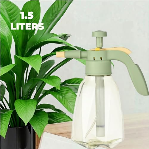 1.5L/50oz Handheld Pump Sprayer with Adjustable Nozzle, Green