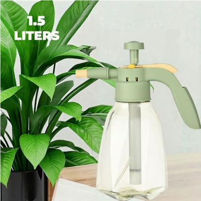 1.5L/50oz Handheld Pump Sprayer with Adjustable Nozzle, Green