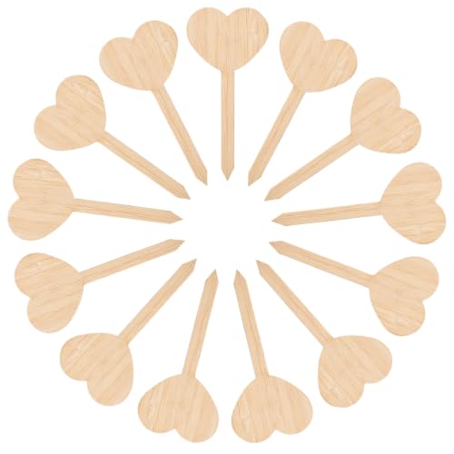 20Pcs Wooden Heart Plant Labels for Garden Marking Tags